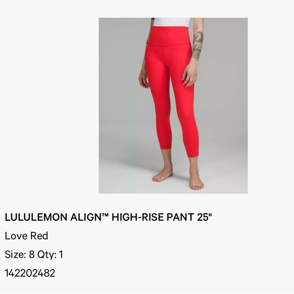Lululemon ALIGN PANT HIGH-RISE 25” Size 8